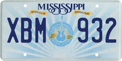 MS license plate XBM932