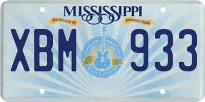 MS license plate XBM933