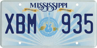 MS license plate XBM935