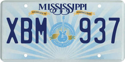 MS license plate XBM937
