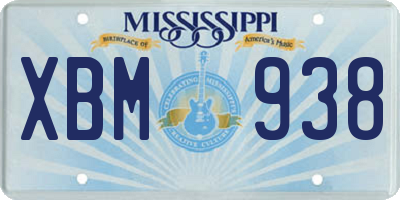MS license plate XBM938