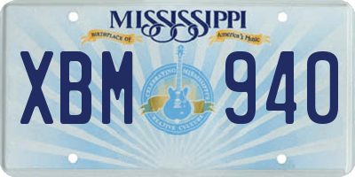 MS license plate XBM940