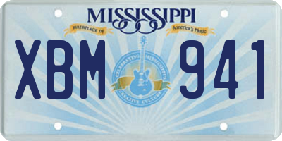 MS license plate XBM941