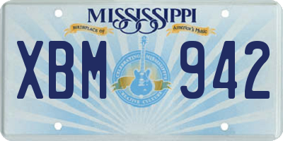 MS license plate XBM942