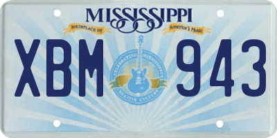 MS license plate XBM943