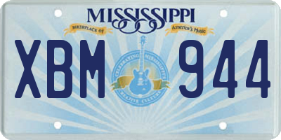 MS license plate XBM944