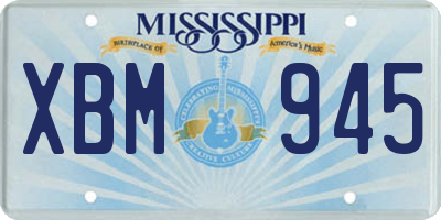 MS license plate XBM945