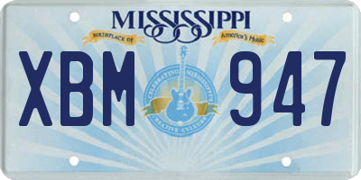 MS license plate XBM947