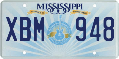 MS license plate XBM948
