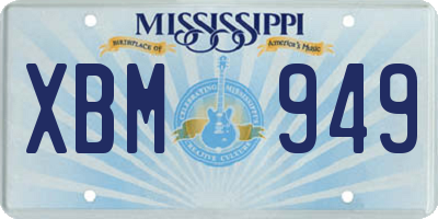 MS license plate XBM949