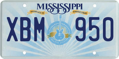MS license plate XBM950