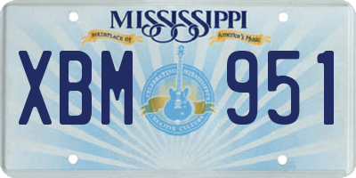 MS license plate XBM951