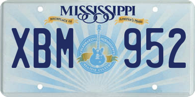 MS license plate XBM952