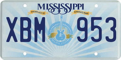 MS license plate XBM953
