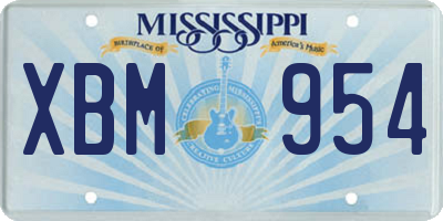 MS license plate XBM954