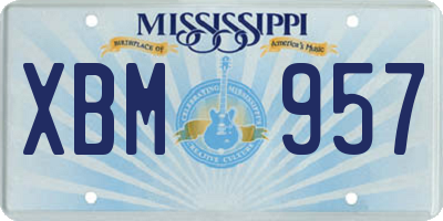 MS license plate XBM957