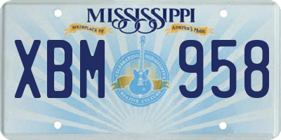 MS license plate XBM958