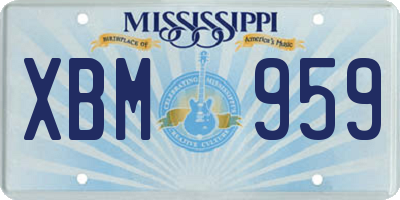 MS license plate XBM959
