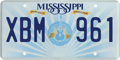 MS license plate XBM961