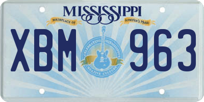 MS license plate XBM963