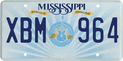 MS license plate XBM964