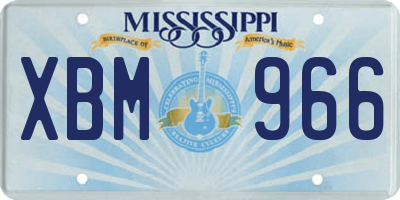 MS license plate XBM966