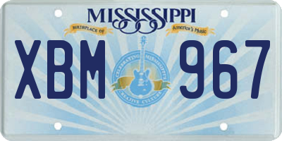 MS license plate XBM967