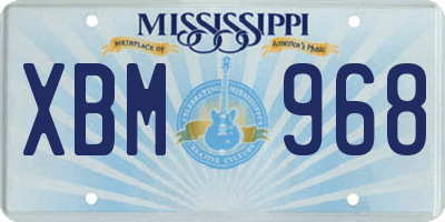 MS license plate XBM968