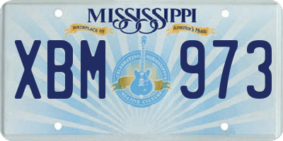 MS license plate XBM973