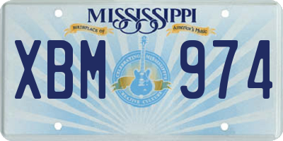 MS license plate XBM974