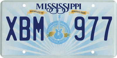 MS license plate XBM977