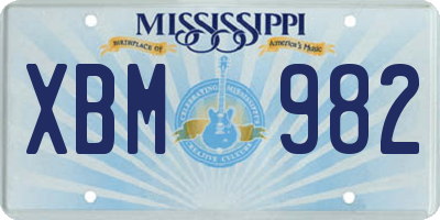 MS license plate XBM982