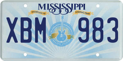 MS license plate XBM983