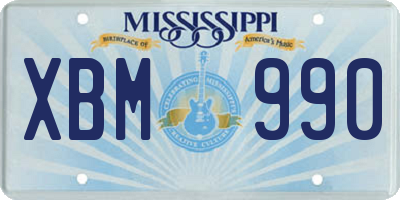 MS license plate XBM990
