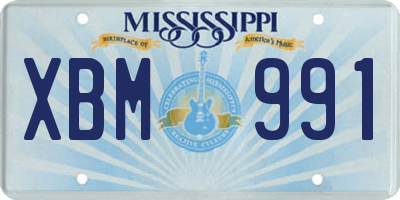 MS license plate XBM991