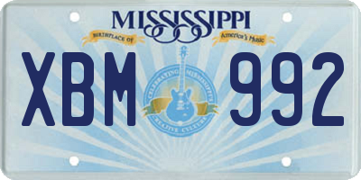 MS license plate XBM992