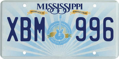 MS license plate XBM996