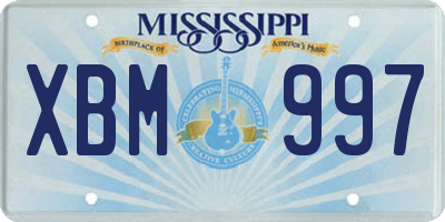 MS license plate XBM997