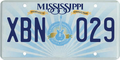 MS license plate XBN029