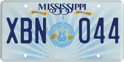 MS license plate XBN044