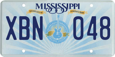 MS license plate XBN048