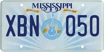 MS license plate XBN050