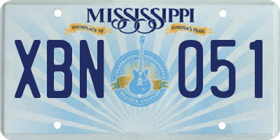 MS license plate XBN051