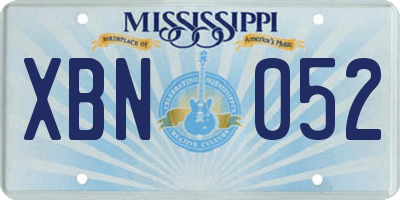 MS license plate XBN052