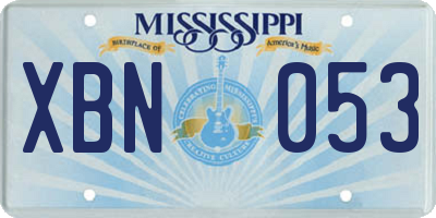 MS license plate XBN053
