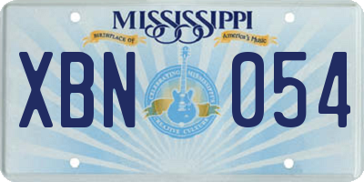 MS license plate XBN054
