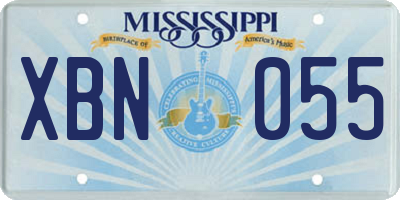 MS license plate XBN055