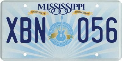 MS license plate XBN056