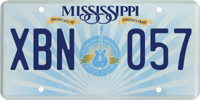 MS license plate XBN057