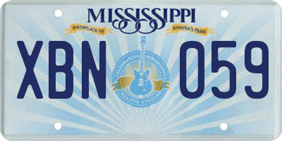 MS license plate XBN059